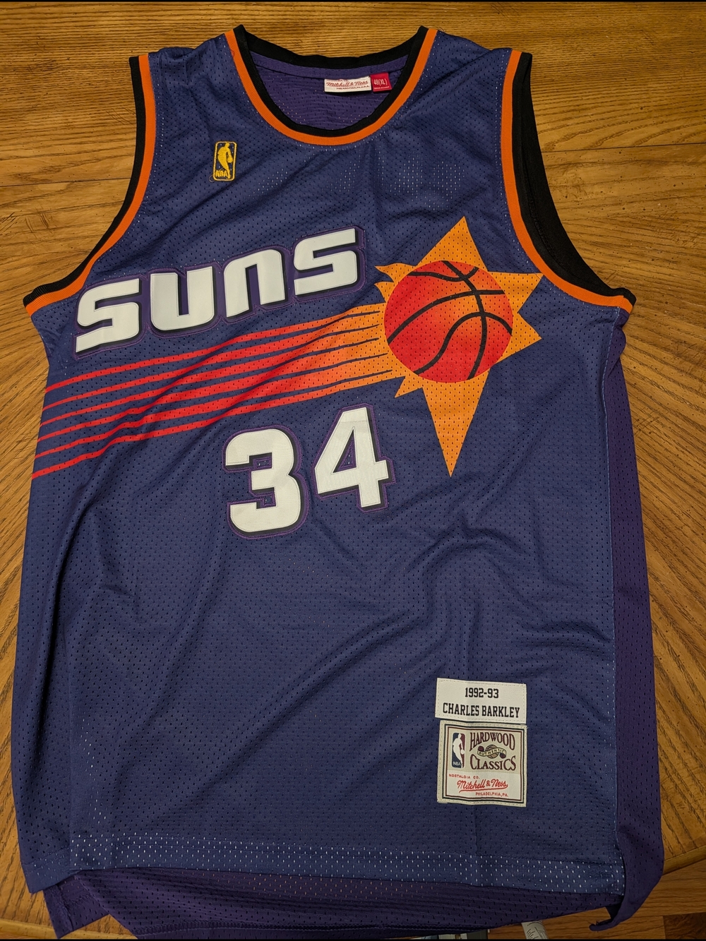 Mitchell & Ness Charles Barkley Phoenix Suns Purple Orange Basketball Jersey #34
